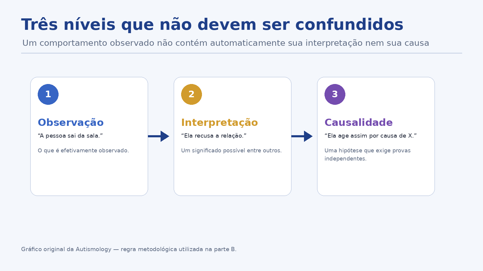 Observação, interpretação e causalidade